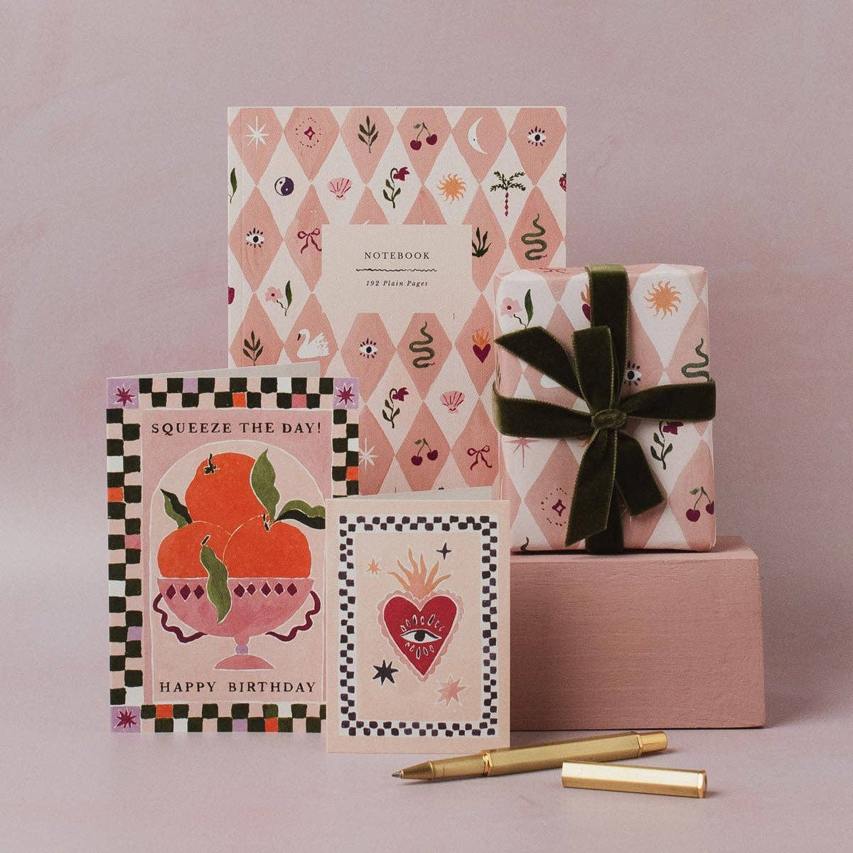 Blush Harlequin Notebook | Sister Paper Co.