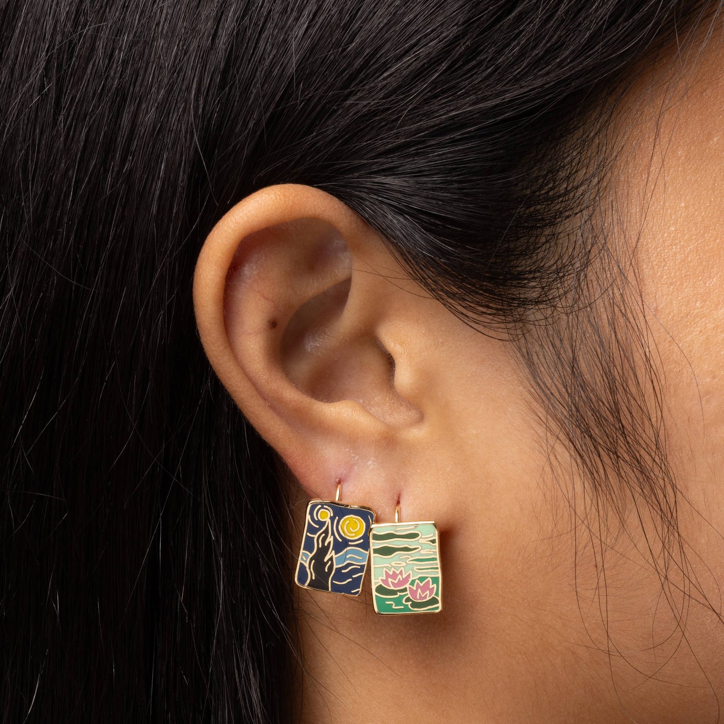 Impressionists Enamel Earrings