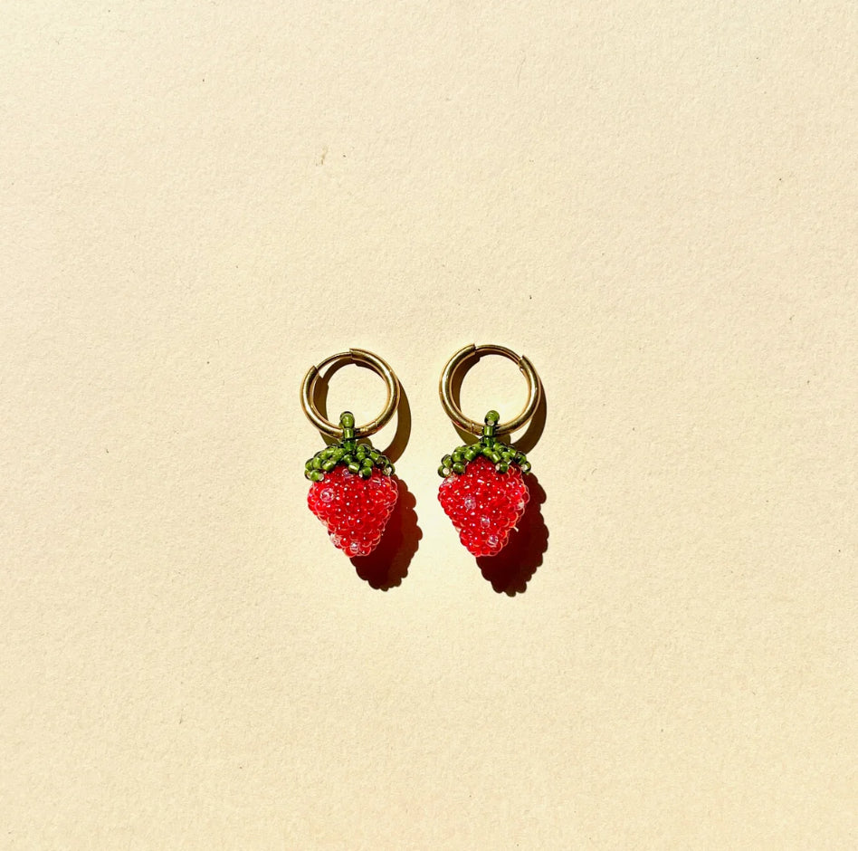 Red Strawberries Earrings - Dreamsong