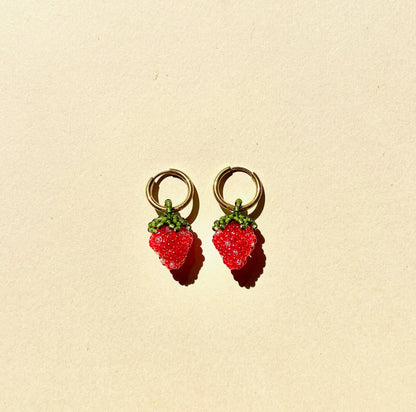 Red Strawberries Earrings - Dreamsong