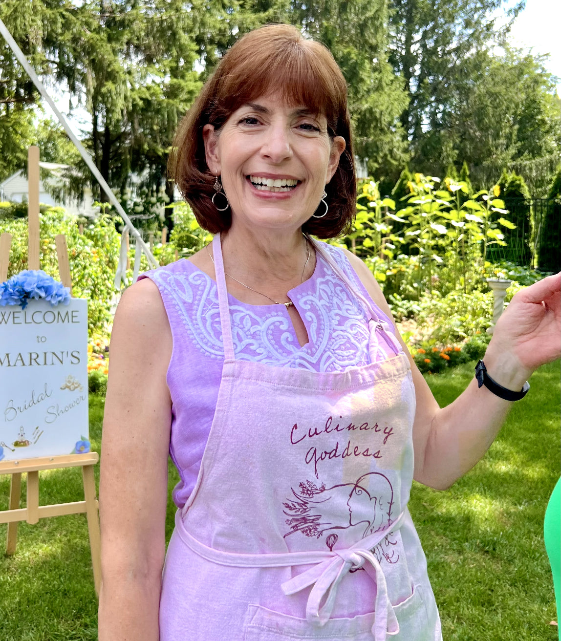 Culinary Goddess Pink Chambray Apron