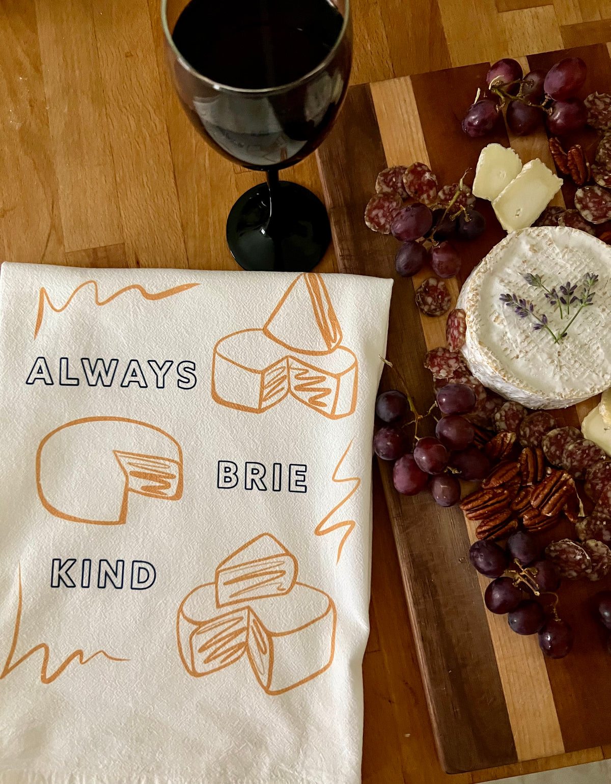 Always Brie Kind Tea Towel