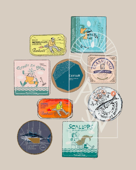 Tinned Fish Cans - Alexi Sarah Illustration
