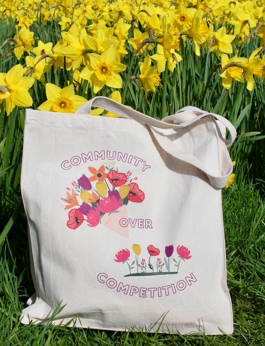 Community Over Competition Tote Bag