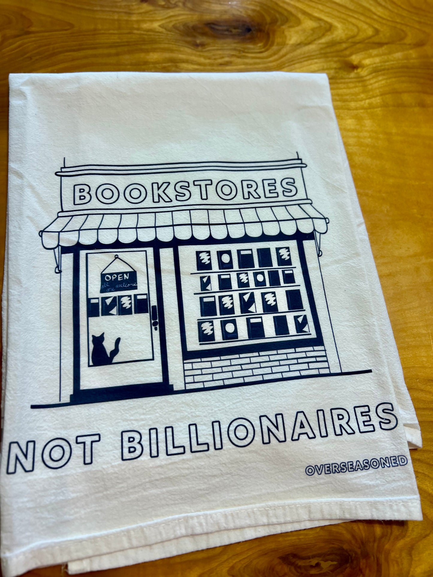 Bookstores Not Billionaires Tea Towel