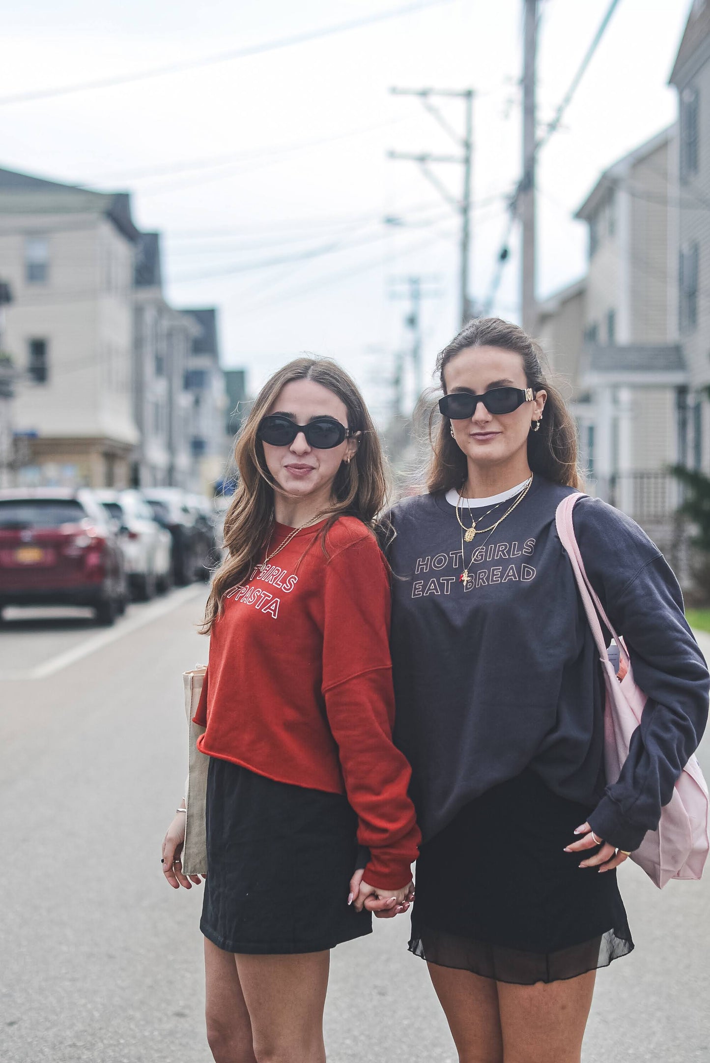 Hot Girls Eat Pasta Cropped Crewneck