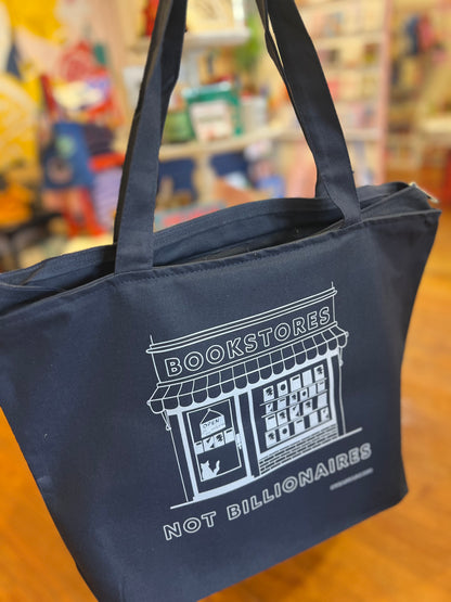 Bookstores Not Billionaires Zipper Tote Bag