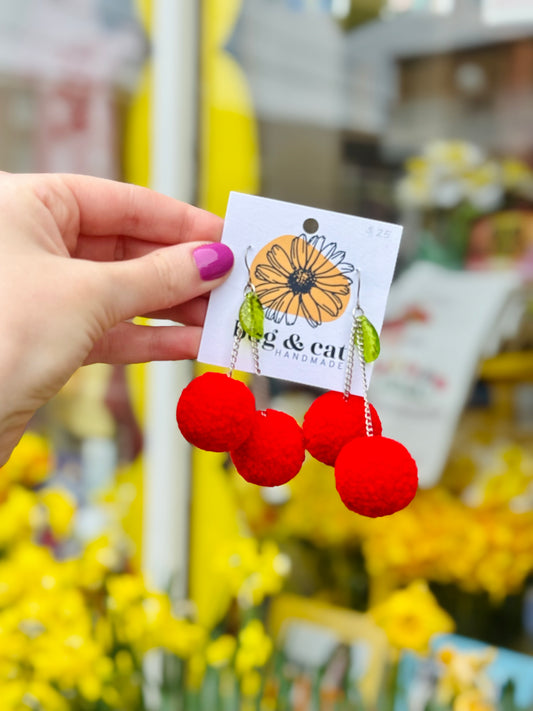 Cherry Dangle Earrings - Bug & Cat