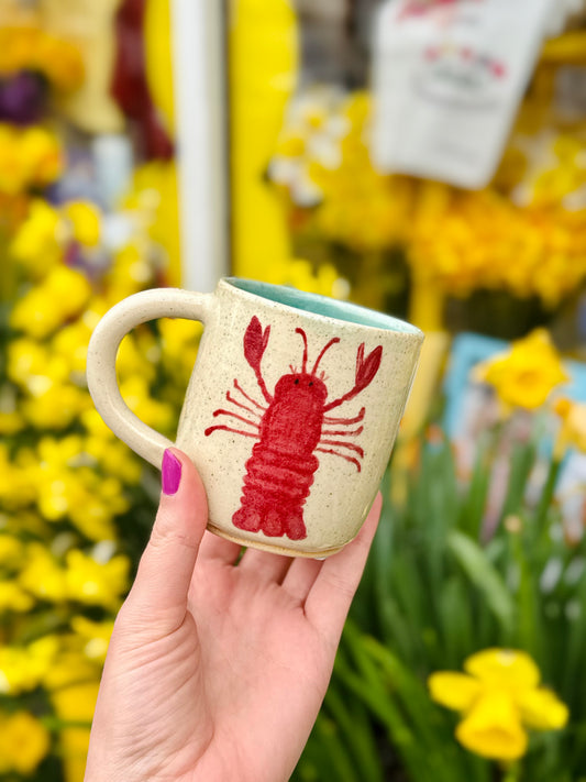 Handmade Lobster Mug - East Transit Pottery