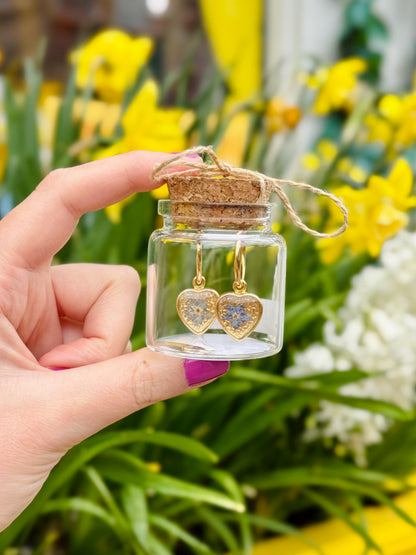 Floral Heart Hoops- Sir Milky Quartz