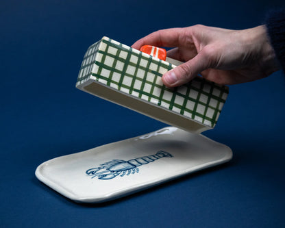 Lobster Trap Butter Dish -Fish Eyed