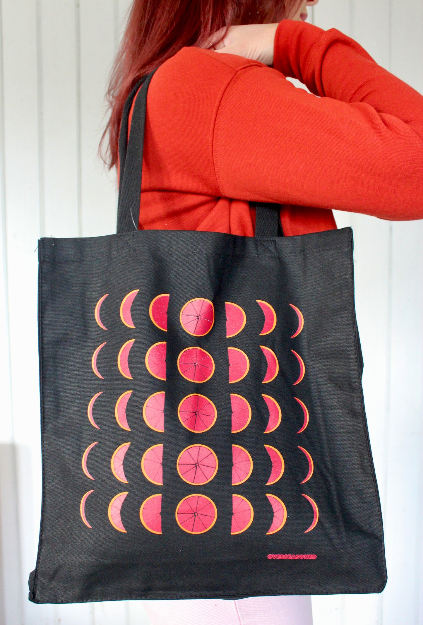 Blood Orange Moon Phases Tote Bag