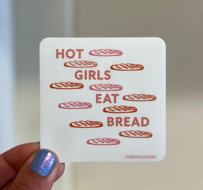 Hot Girls Eat Bread Square Sticker