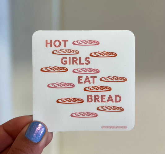 Hot Girls Eat Bread Square Sticker