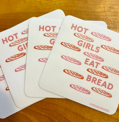 Hot Girls Eat Bread Square Sticker