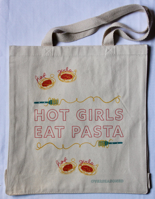 Hot Girls Eat Pasta Tote Bag