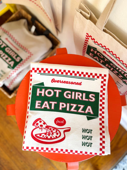 Hot Girls Eat Pizza Tea Towel