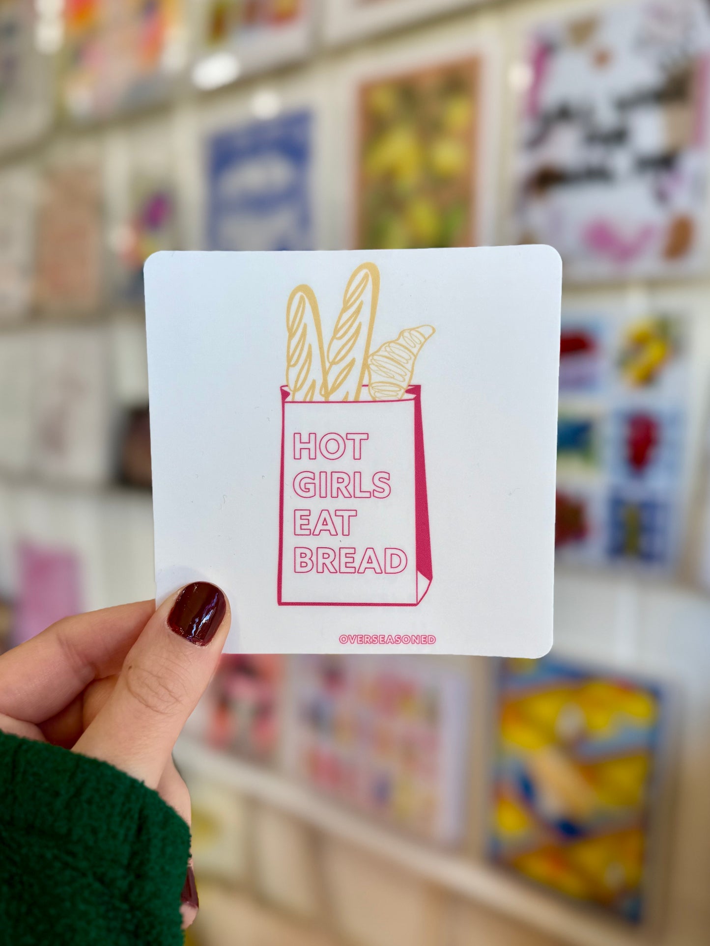 Hot Girls Eat Bread Square Sticker
