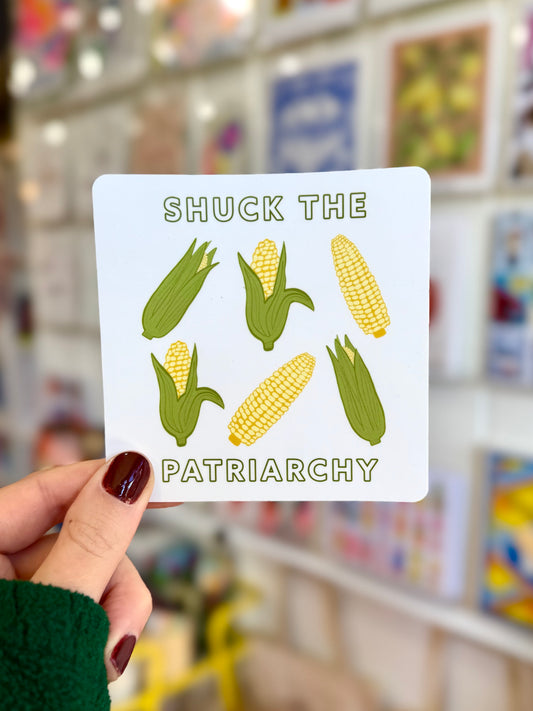 Shuck the Patriarchy Corn Sticker