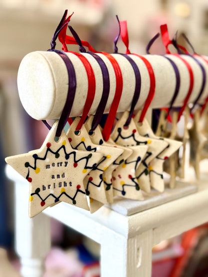 Merry and Bright Ornament - East Transit Pottery