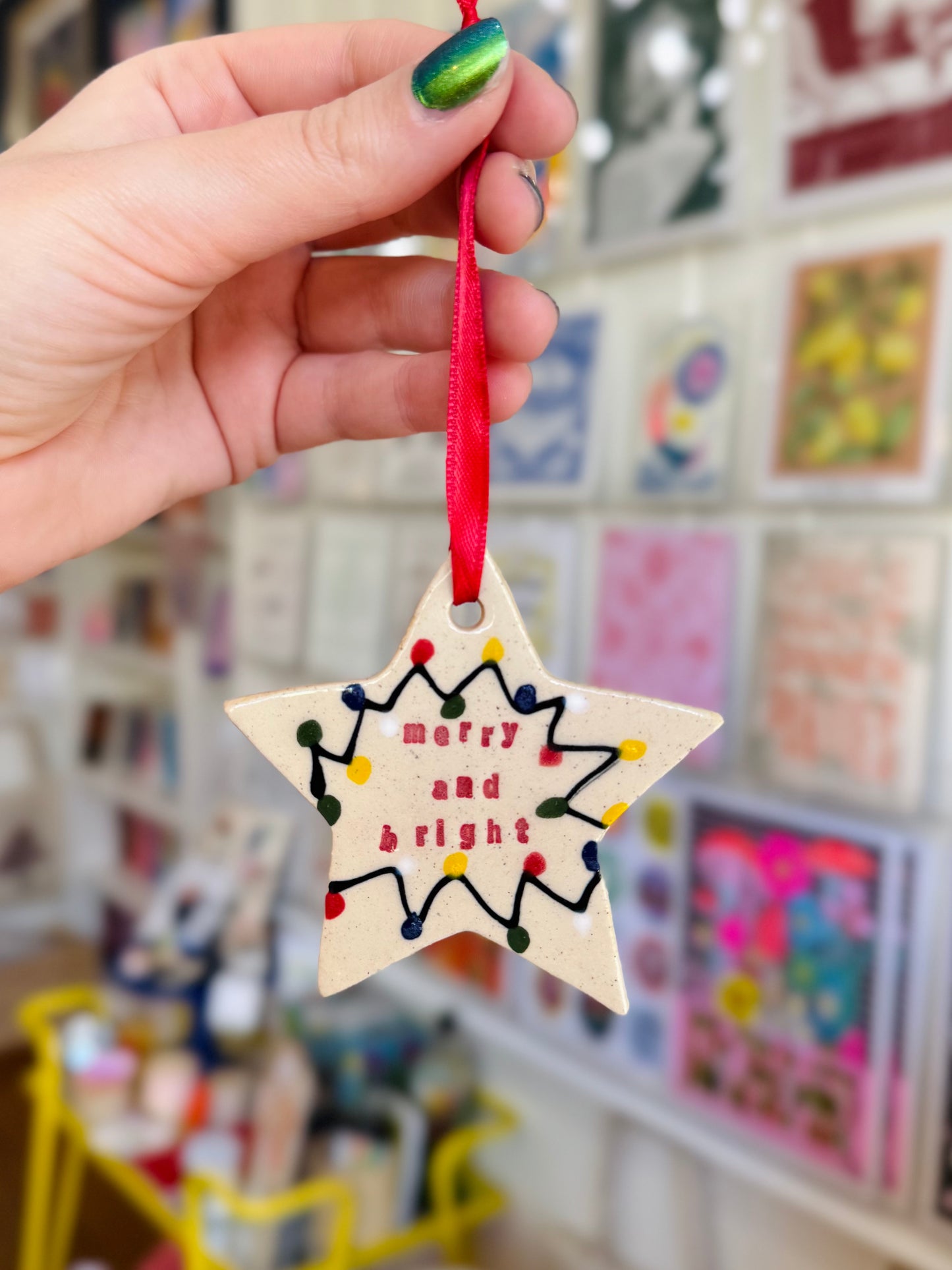 Merry and Bright Ornament - East Transit Pottery