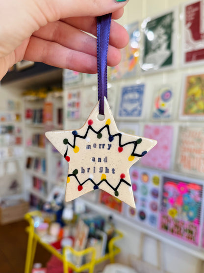 Merry and Bright Ornament - East Transit Pottery