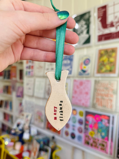 Merry Fishmas Ornament - East Transit Pottery