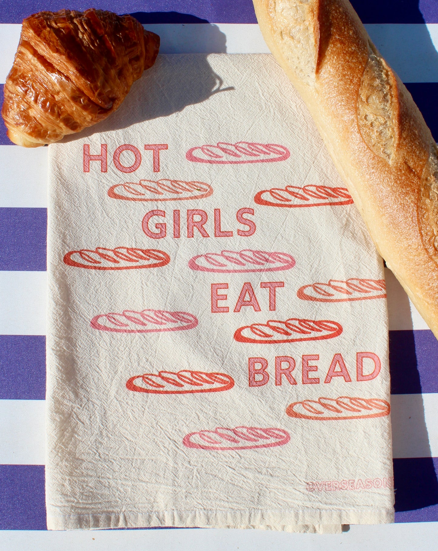 Hot Girls Eat Bread Tea Towel