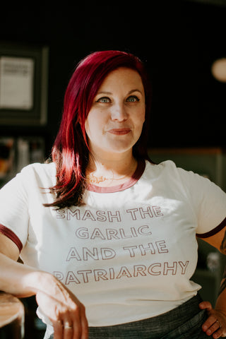 Smash the Garlic and the Patriarchy™ Ringer Tee
