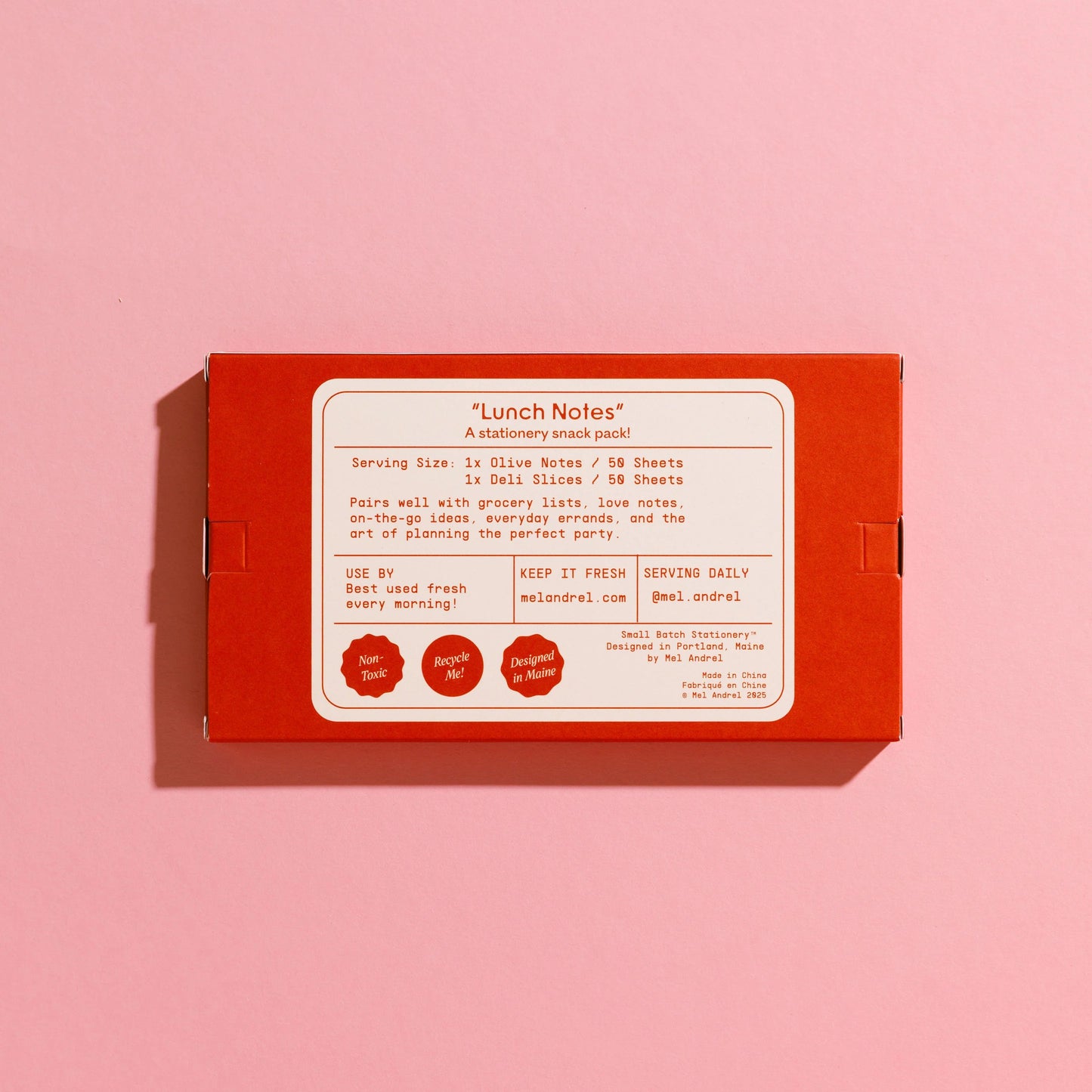Lunch Notes- Sticky Note 2 Pack- Mel Andrel