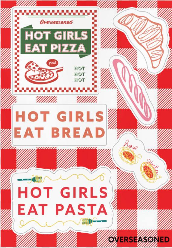 Hot Girls Eat Carbs Sticker Sheet