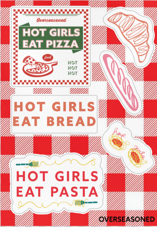 Hot Girls Eat Carbs Sticker Sheet