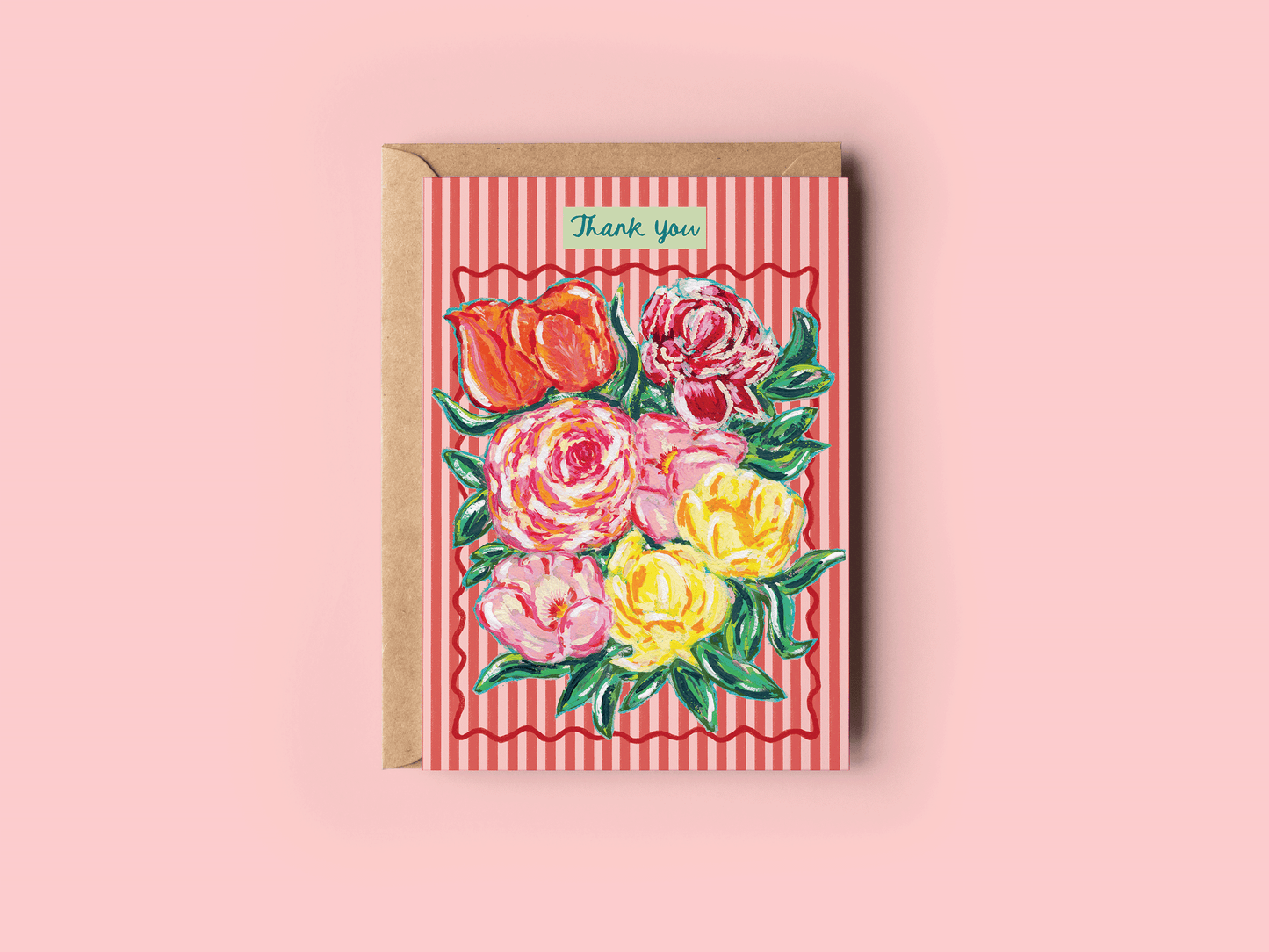 Bursting with Thanks Floral Bouquet Greeting Card