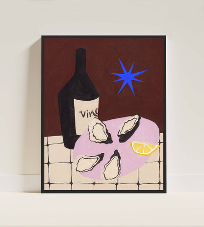 Wine and Oysters Print- Jen Wang Studios