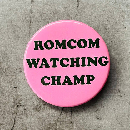 The Silver Spider - Romcom watching champ retro style Pinback button pin movies