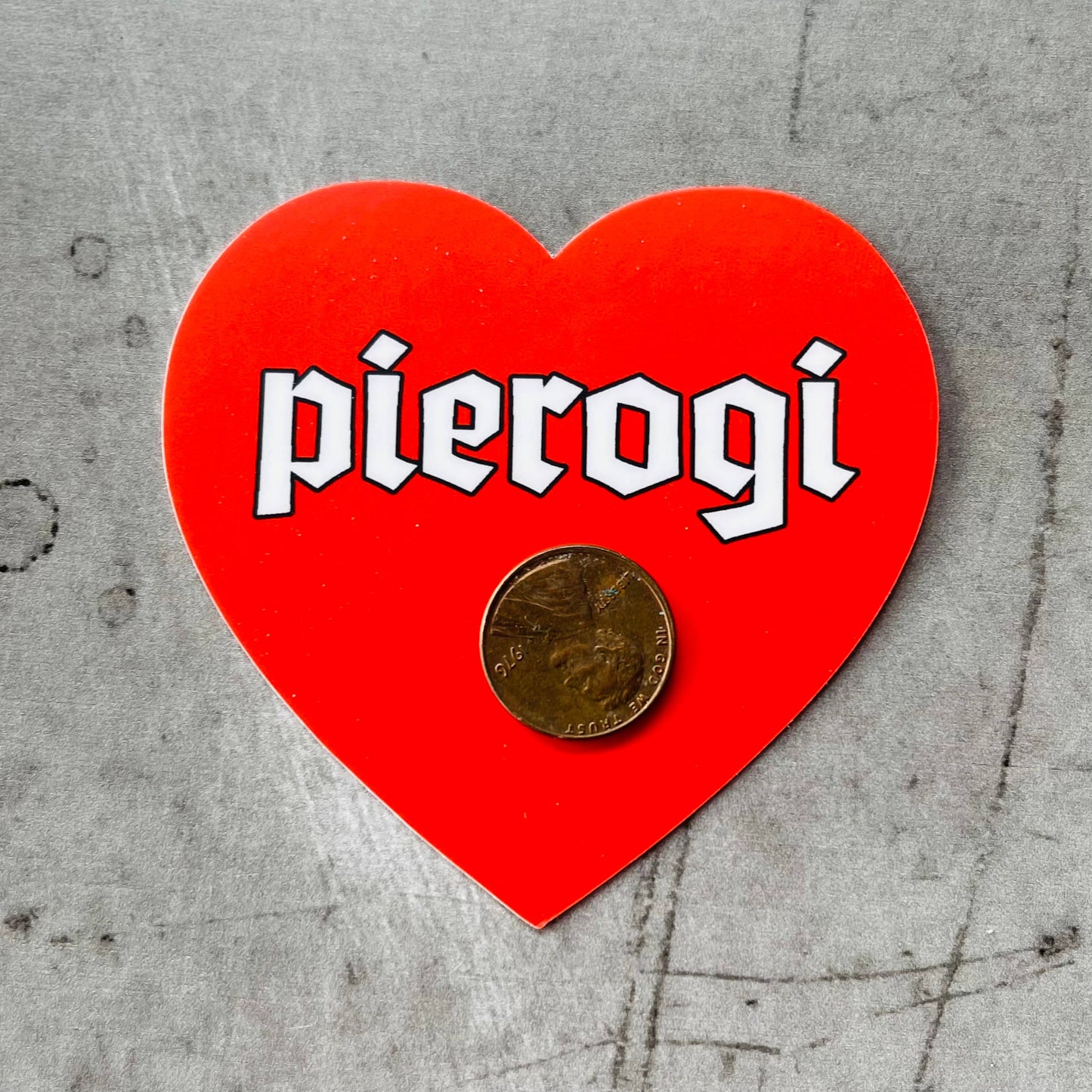 The Silver Spider - Pierogi heart sticker // foodie Polish gifts