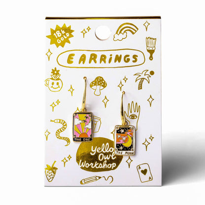 Sun & Moon Tarot Drop Earrings- Yellow Owl Workshop