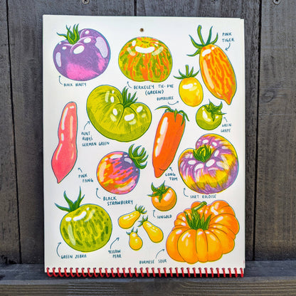 2026 Seasonal Produce Risograph Calendar- Christina Hu