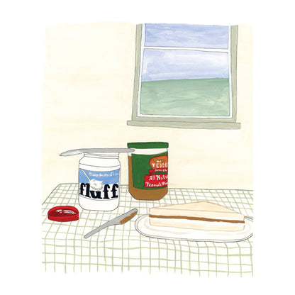 Fluffernutter Tablescape Art Print| Gouache and Ink: 8"x10"