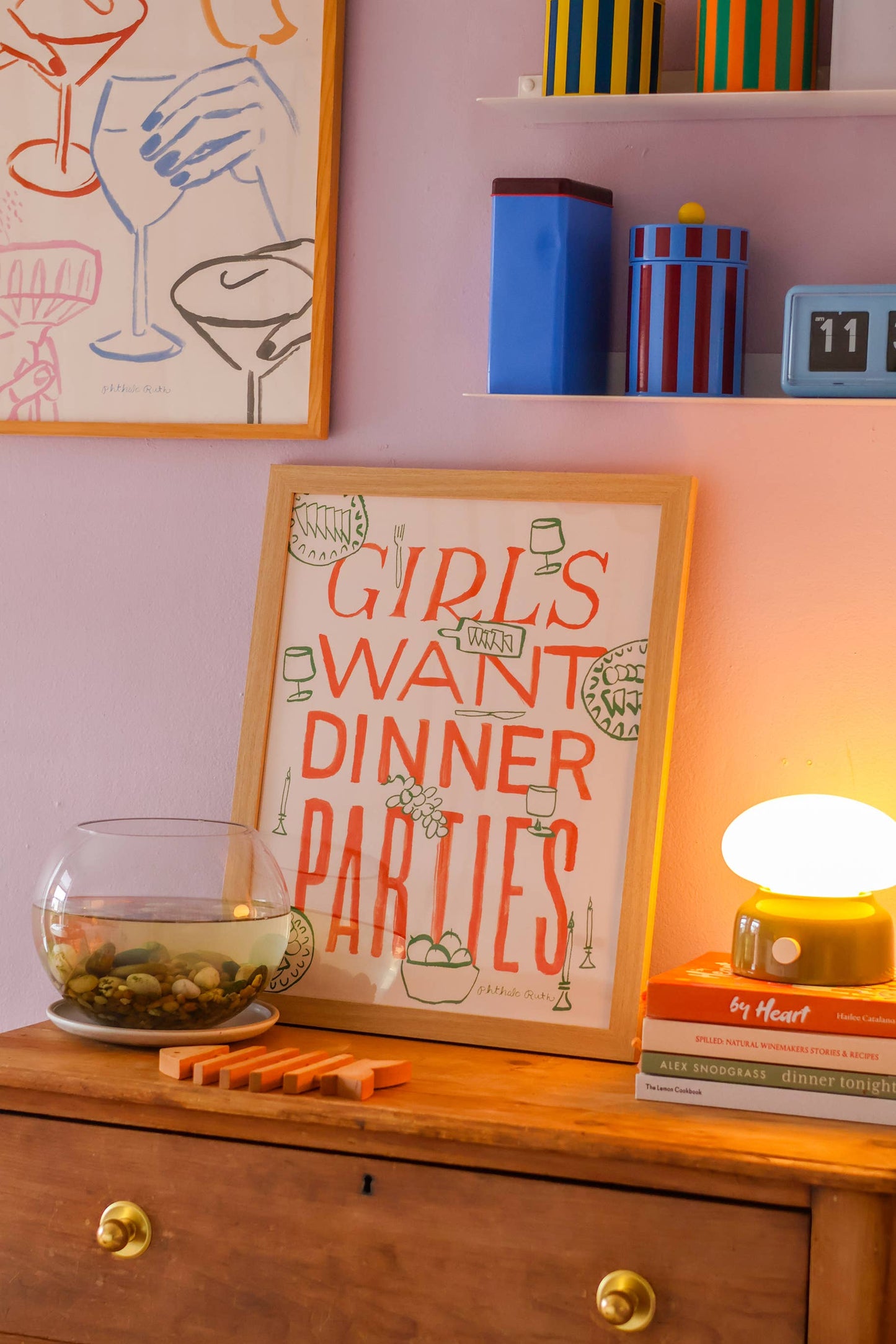 Girls Want Dinner Parties Art Print: 8 x 10
