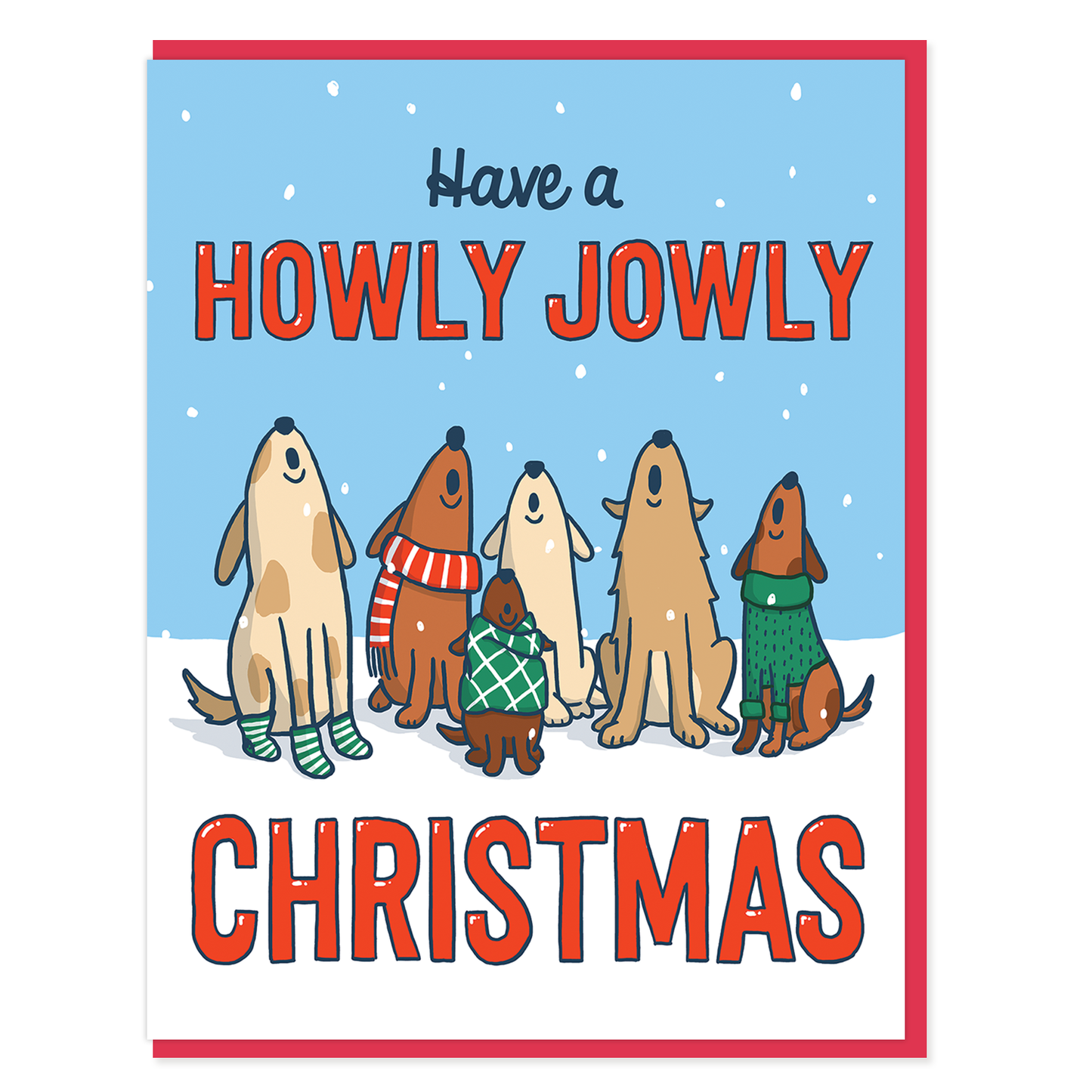 Howling Dogs Christmas card