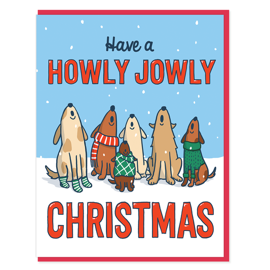 Howling Dogs Christmas card