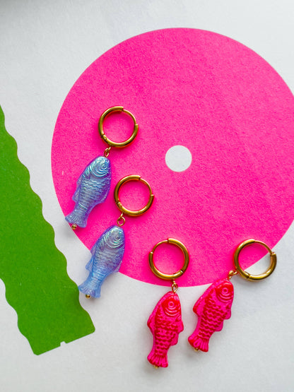 Yellow Dots Studio - Fun Sardine Earrings Blue
