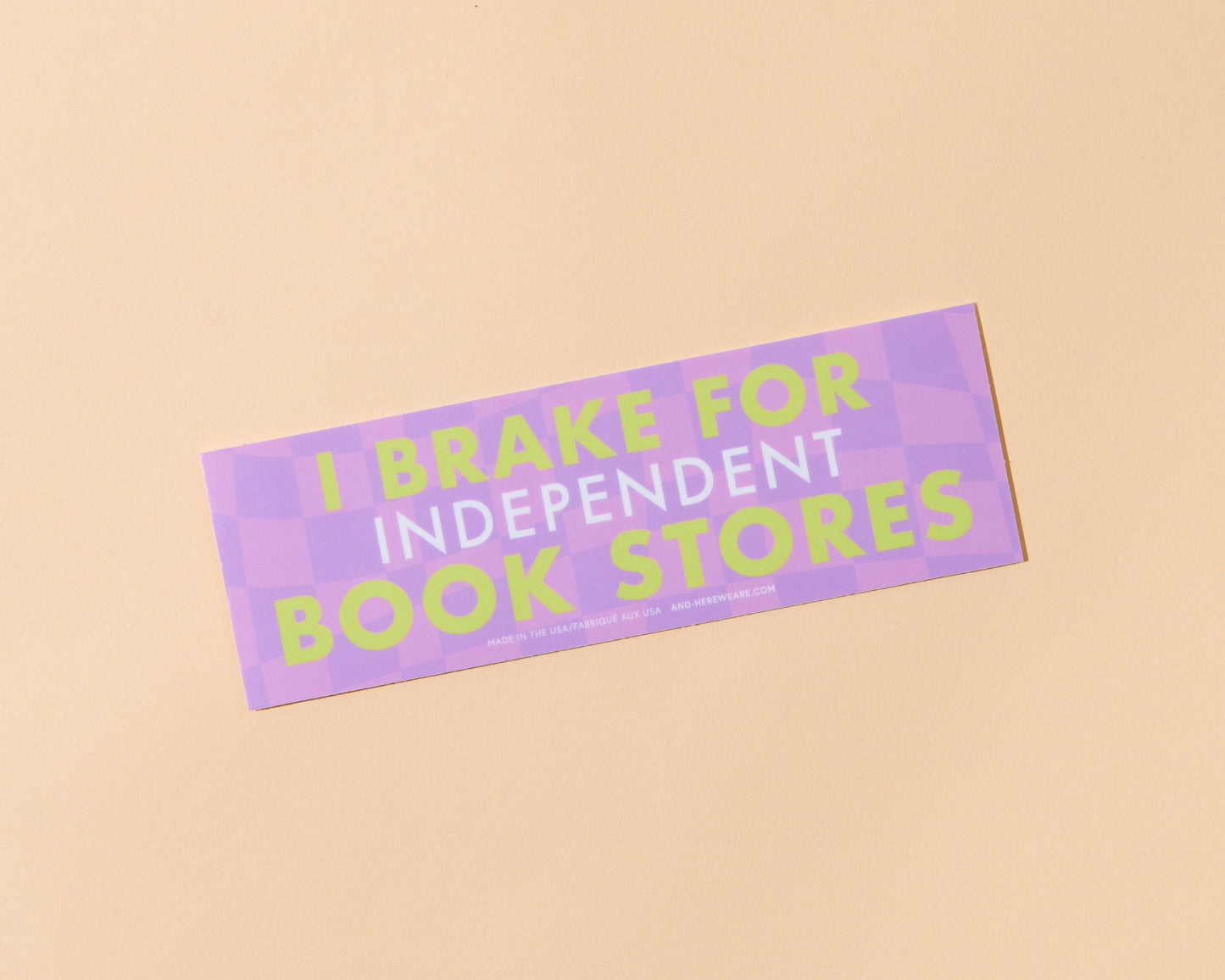 I Brake for Independent Bookstores Vinyl Bumper Sticker