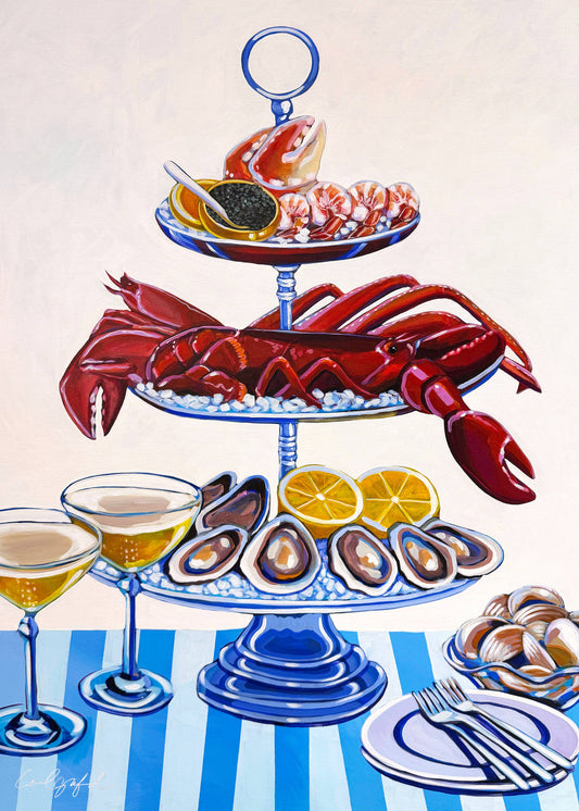 Laurel Greenfield Art - Seafood Platter: 8x10