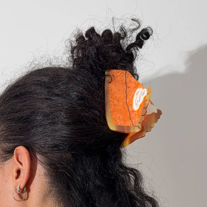 Large Pumpkin Pie Hair Claw Clip- Jenny Lemons