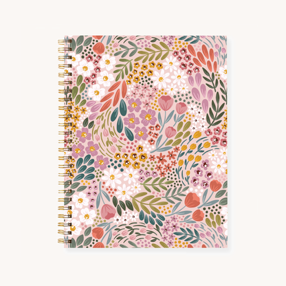 Floral 7x9 Hardcover Spiral Notebook