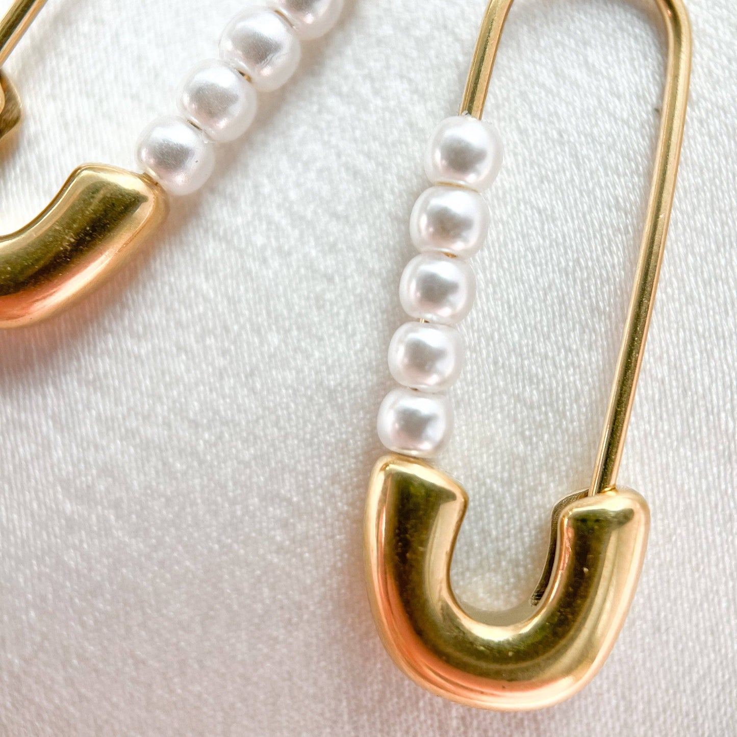Natalie Clare Collections - Pearl Safety Pins Earrings