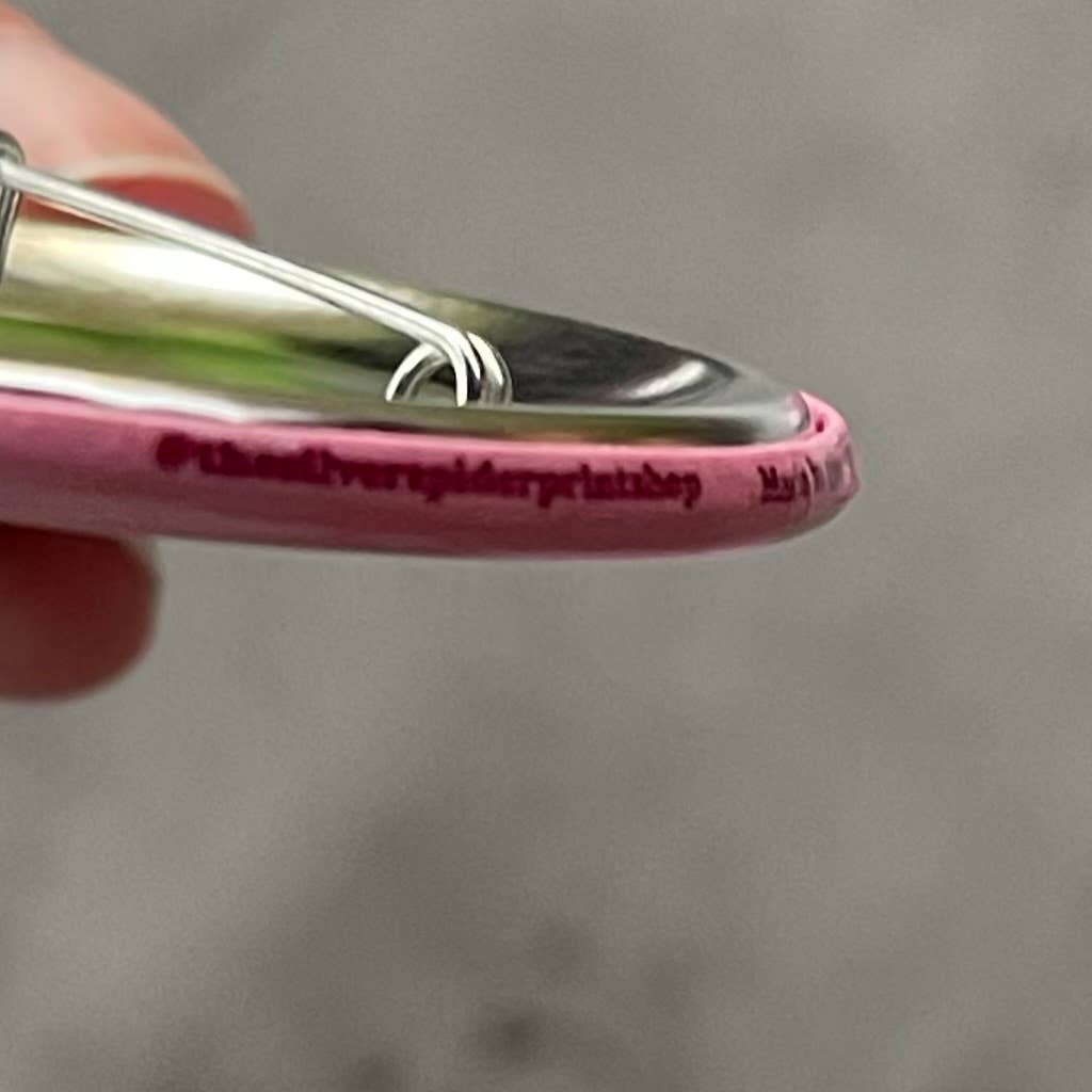 The Silver Spider - Romcom watching champ retro style Pinback button pin movies