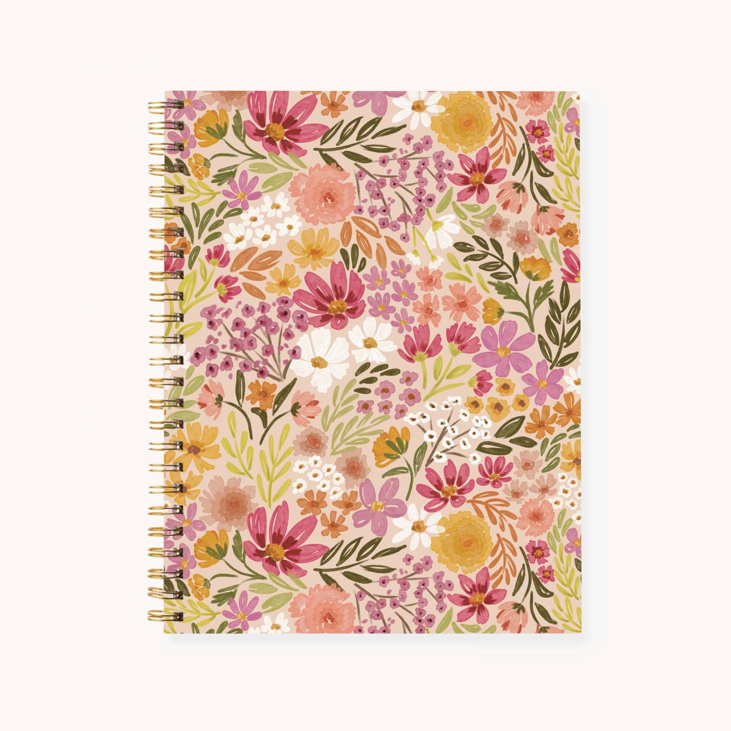 Floral 7x9 Hardcover Spiral Notebook